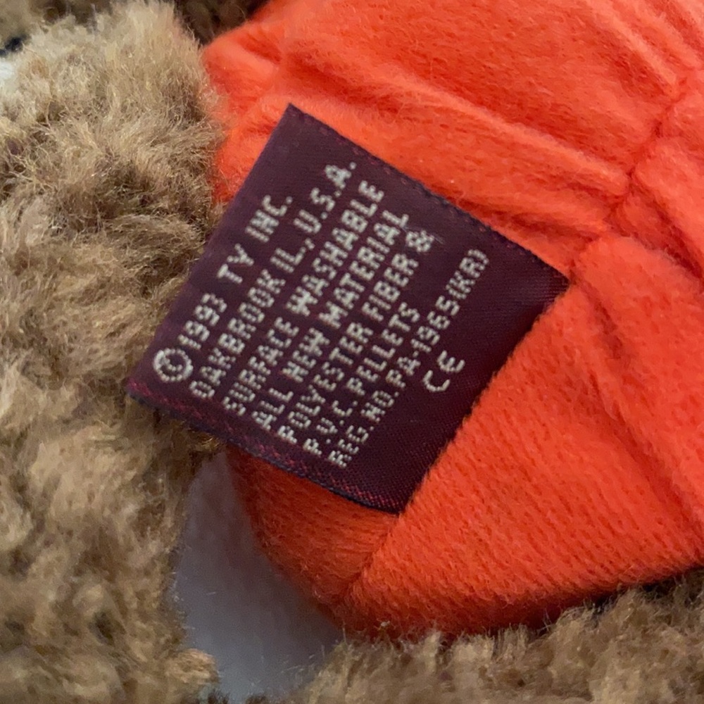 {VTG} Ty | 1993 Peter “Trick or Treat!” Pumpkin Halloween Fall Stuffed Bear - Picture 12 of 16